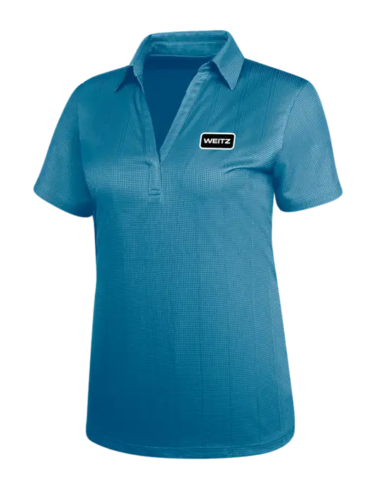 Carolina Blue Womens Performance Fine Jacquard Polo w/Weitz Logo