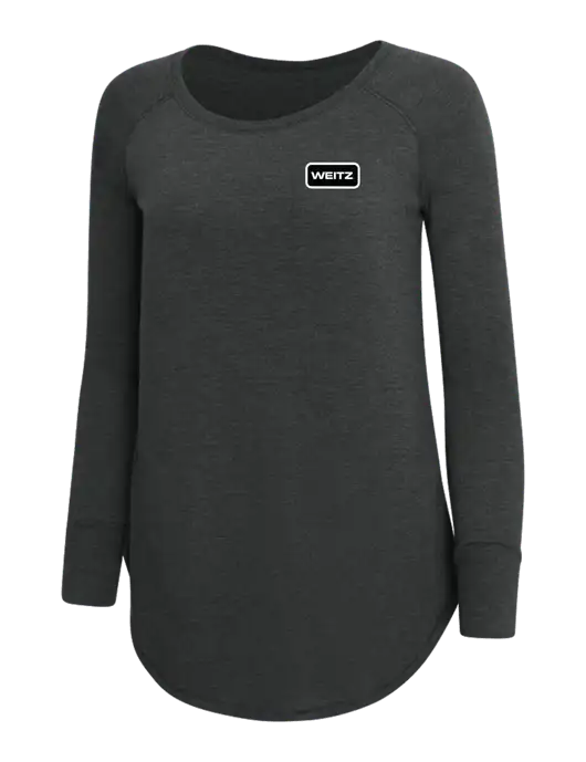 Womens Perfect Wide Collar Tunic Tri-Blend Black Frost 4.5 oz T-Shirt w/Weitz Logo