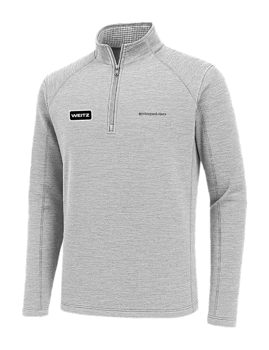 Vineyard Vines Light Grey Hather Sankaty Quarter-Zip Pullover
 w/Weitz Logo