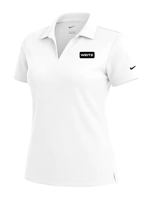NIKE White Womens Dri-Fit Micro Pique Polo w/Weitz Logo