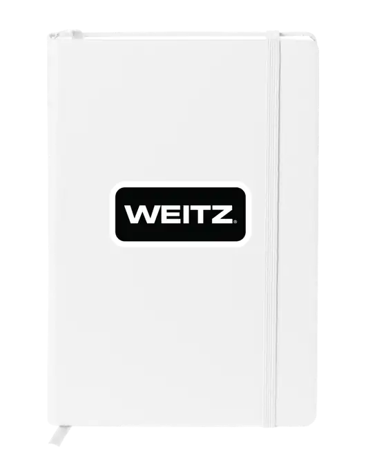 Neoskin White Hard Cover Journal 5.75 x 8.375
 w/Weitz Logo