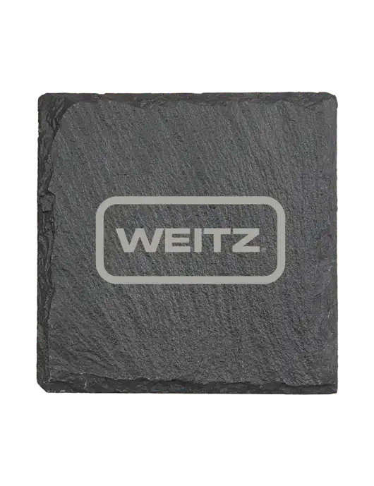 Square Slate Coaster, 4 x 4 w/Weitz Logo