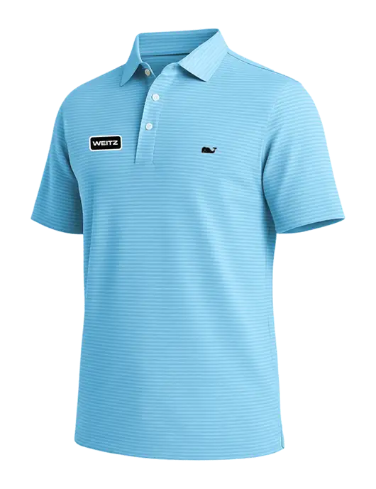Vineyard Vines Bradley Light Sapphire Stripe Sankaty Polo w/Weitz Logo