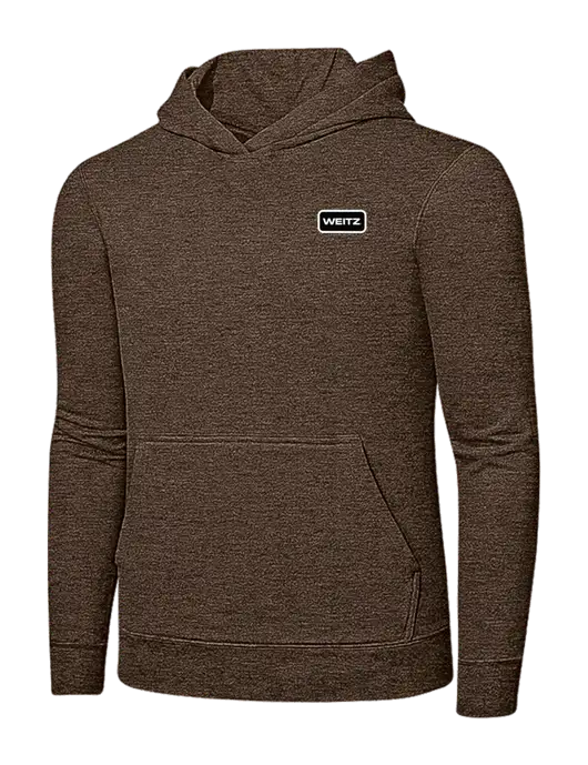 Heather Dark Chocolate Brown 7.8 oz Ring Spun Hooded Sweatshirt w/Weitz Logo