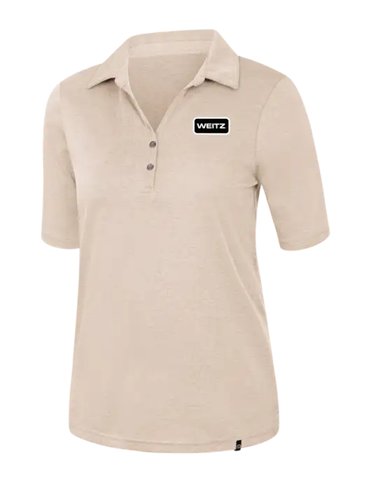 TravisMathew Womens Light Tan Heather Sunsetters Polo w/Weitz Logo