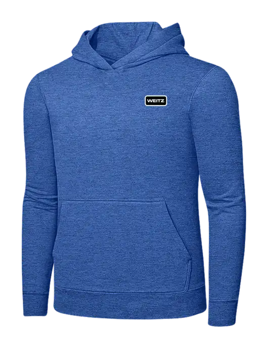 Heather Royal 7.8. oz Ring Spun Hooded Sweatshirt w/Weitz Logo