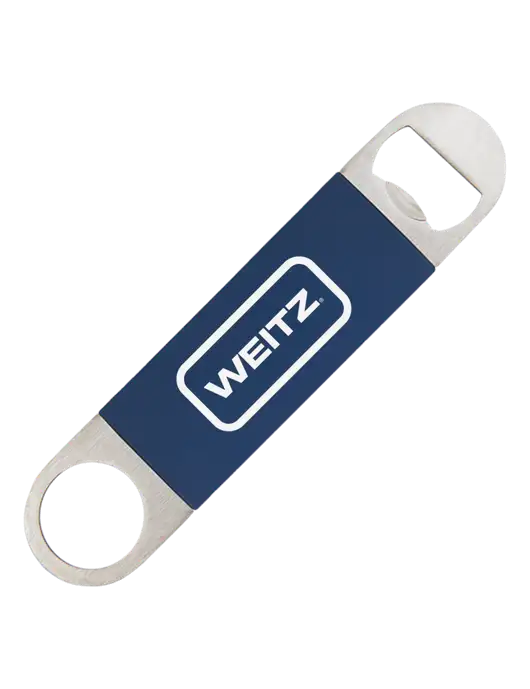 Navy Bottle Opener with Silicone Grip w/Weitz Logo