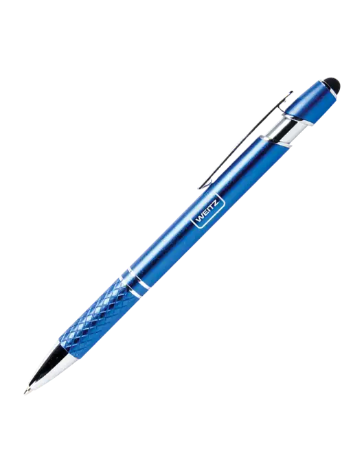 Valencia Blue Stylus Pen - Black Ink w/Weitz Logo