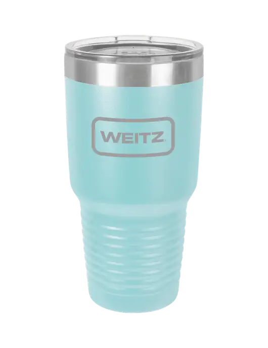 Polar Camel 30 oz Powder Coated Light Blue Vacuum Insulated Tumbler w/Weitz Logo