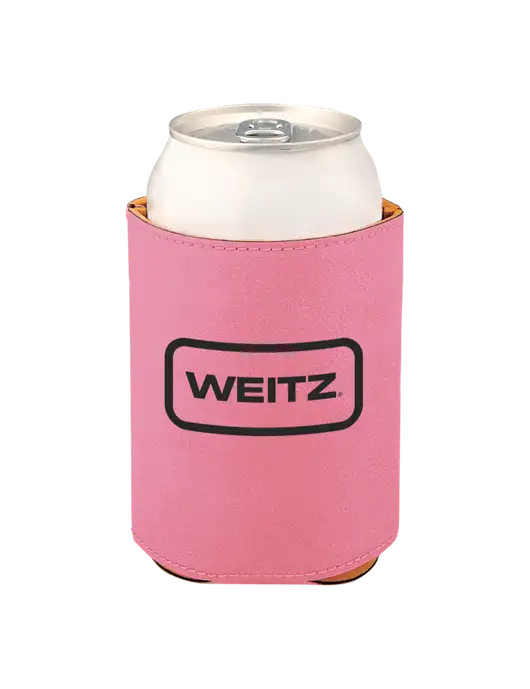 Pink Leatherette Beverage Holder w/Weitz Logo