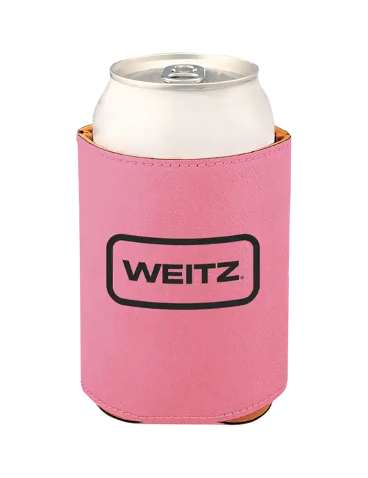 Pink Leatherette Beverage Holder w/Weitz Logo