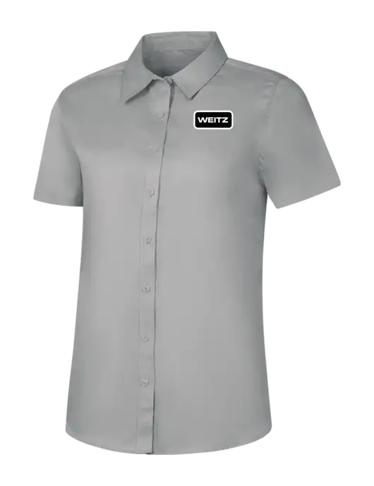 Womens Light Grey Short Sleeve Superpro React Twill Shirt w/Weitz Logo