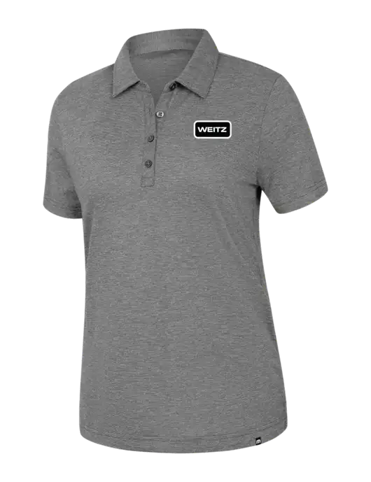 TravisMathew Womens Dark Grey Heather Sunnyvale Polo w/Weitz Logo