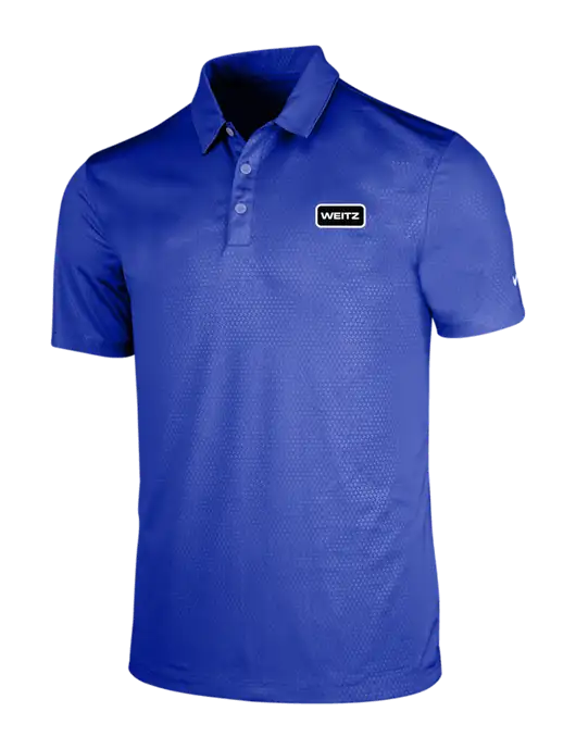 NIKE Dark Royal Dri-Fit Embossed Tri-Blade Polo w/Weitz Logo