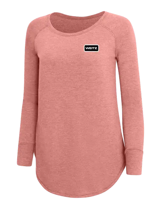 Womens Perfect Wide Collar Tunic Tri-Blend Blush Frost 4.5 oz T-Shirt w/Weitz Logo