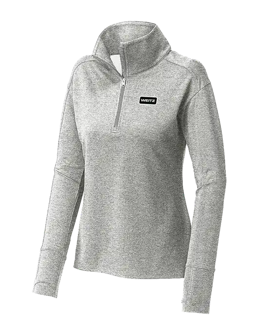 Womens Sport-Wick Flex Fleece Light Grey Heather 1/4-Zip w/Weitz Logo