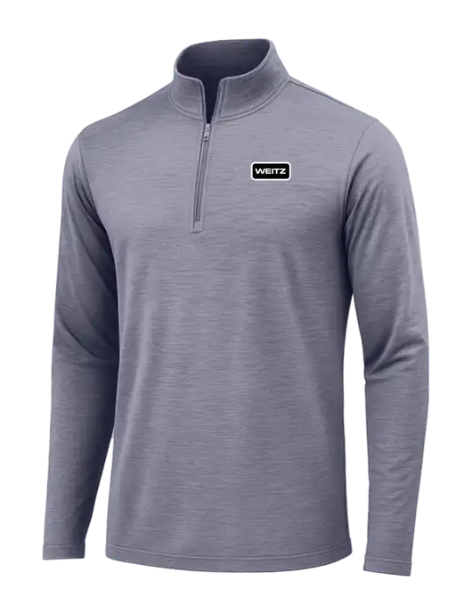 True Navy Heather Posicharge Tri-Blend Wicking 1/4 Zip Pullover w/Weitz Logo