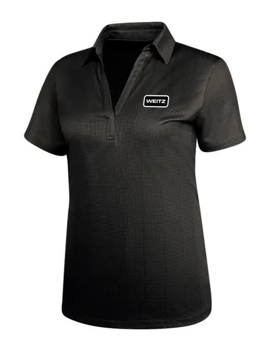 Black Womens Performance Fine Jacquard Polo w/Weitz Logo