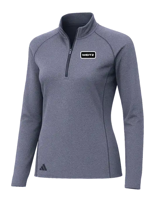 Adidas Womens Navy Melange Space Dyed Quarter-Zip Pullover  w/Weitz Logo
