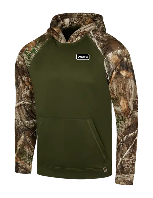 Russell Outdoors Dark Olive/Realtree Edge Camo Colorbock Performance Hoodie w/Weitz Logo