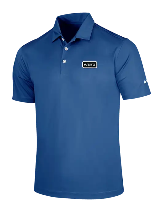 NIKE Dark Royal Dri-Fit Vertical Mesh Polo w/Weitz Logo
