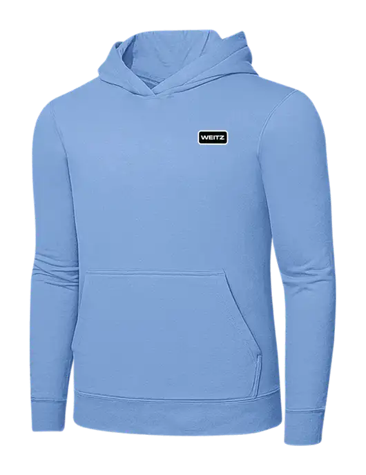 Light Blue 7.8. oz Ring Spun Hooded Sweatshirt w/Weitz Logo