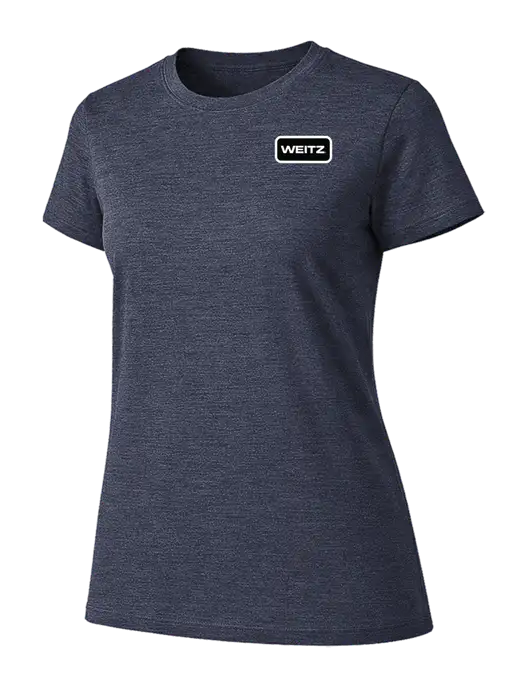 Womens Ring Spun Heather Navy 4.5 oz T-Shirt w/Weitz Logo
