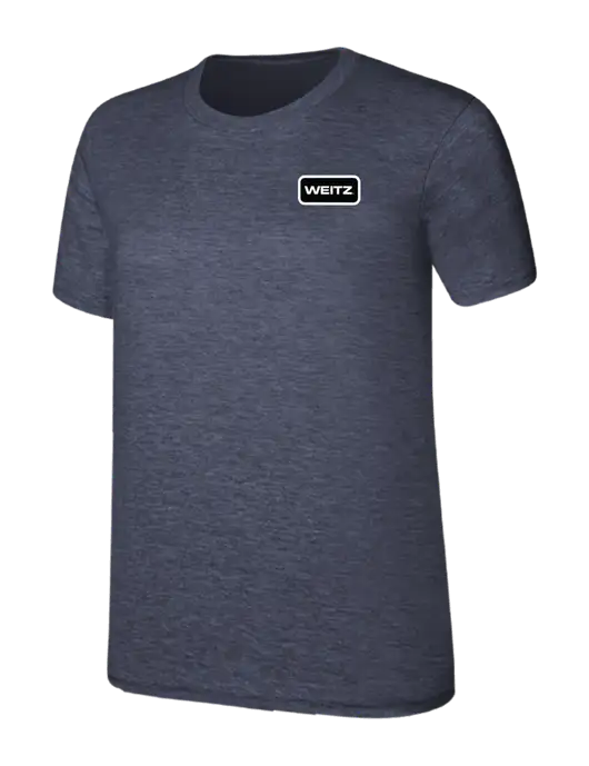 Womens Ring Spun Heather Navy 4.5 oz T-Shirt w/Weitz Logo