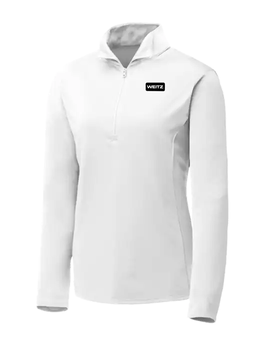 White Womens Posicharge Competitor ¼ Zip Pullover w/Weitz Logo