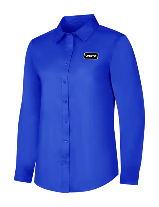 Womens Long Sleeve Dark Royal Superpro React Twill Shirt w/Weitz Logo