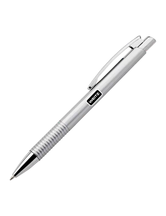 Malay Silver Ballpoint Pen - Blue Ink w/Weitz Logo