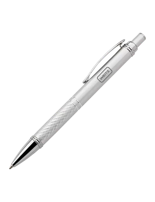 Silver Stellar Scribe Pen - Black Ink w/Weitz Logo