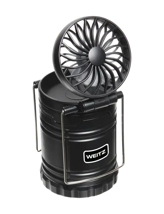 Black Retro Lantern with Fan w/Weitz Logo