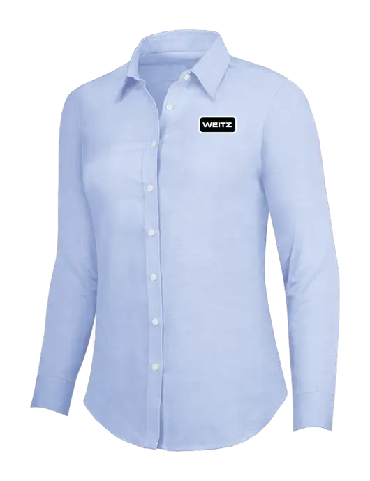 Light Blue Womens SuperPro Oxford Shirt w/Weitz Logo