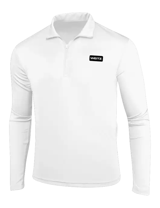 White PosiCharge Competitor 1/4 Zip Pullover w/Weitz Logo