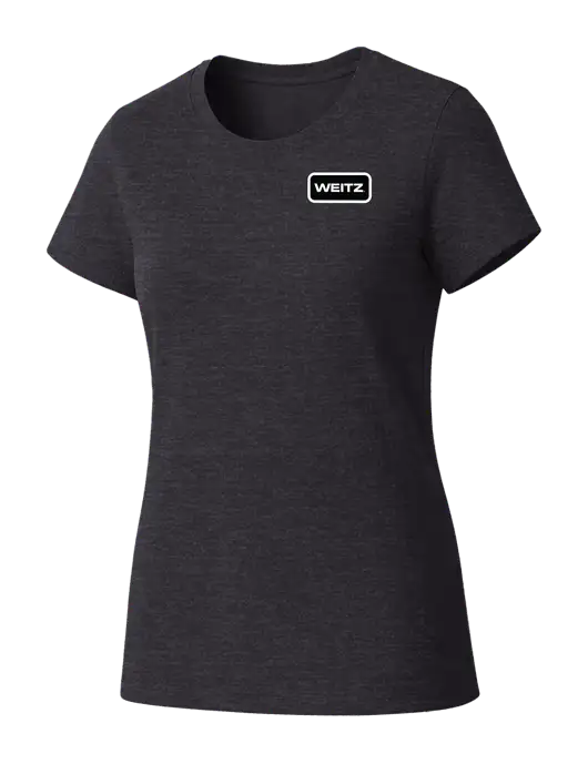 Womens Seriously Soft Heathered Charcoal T-Shirt w/Weitz Logo