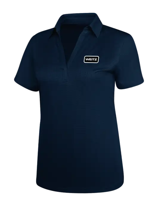 Navy Womens Performance Fine Jacquard Polo w/Weitz Logo