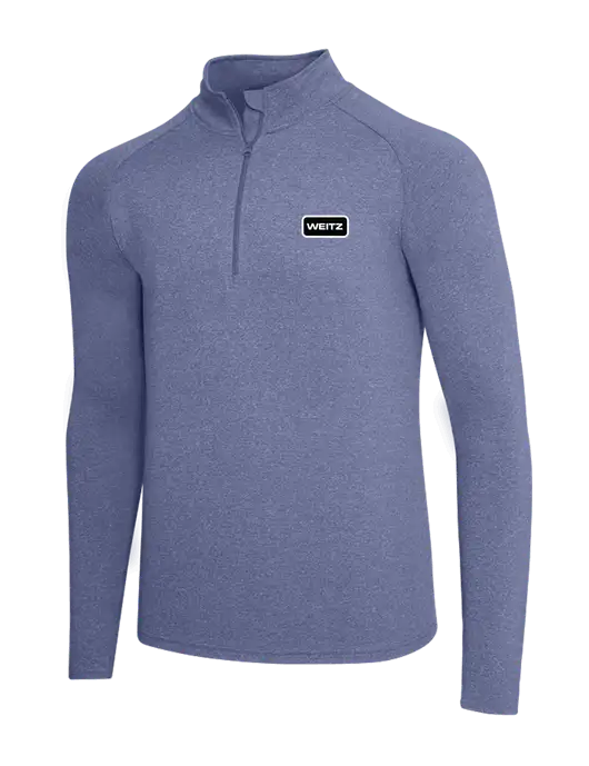 Navy Heather Sport Wick Stretch 1/4 Zip Pullover w/Weitz Logo