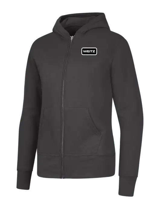 Charcoal Womens Core Fleece Full-Zip Hooded Sweatshirt w/Weitz Logo