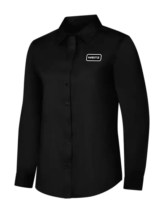 Womens Black Long Sleeve Superpro React Twill Shirt w/Weitz Logo