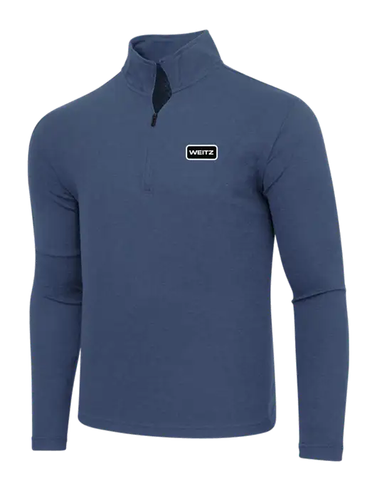 Adidas  Navy  Melange 3 Stripes Quarter Zip Sweater w/Weitz Logo
