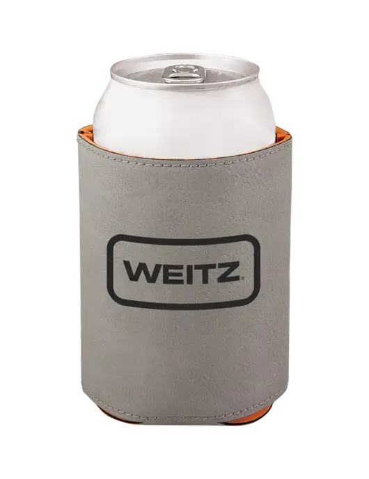 Grey Leatherette Beverage Holder w/Weitz Logo