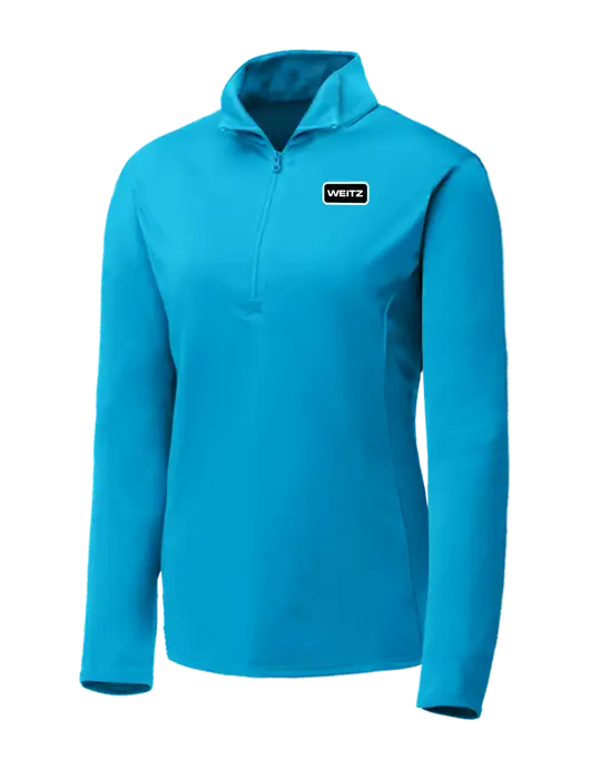 Sapphire Blue Womens Posicharge Competitor ¼ Zip Pullover w/Weitz Logo
