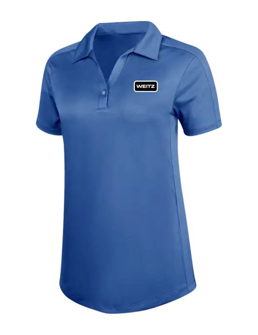 Womens Dark Royal Blue Diamond Jacquard Polo w/Weitz Logo