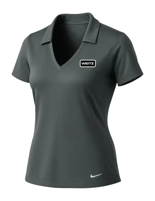 NIKE Dark Grey Womens Dri-Fit Vertical Mesh Polo w/Weitz Logo