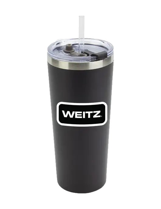 Brighton Black 20 oz Insulated Tumbler & Straw w/Weitz Logo
