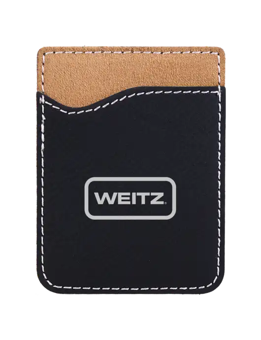 Black Laserable Leatherette Phone Wallet w/Weitz Logo