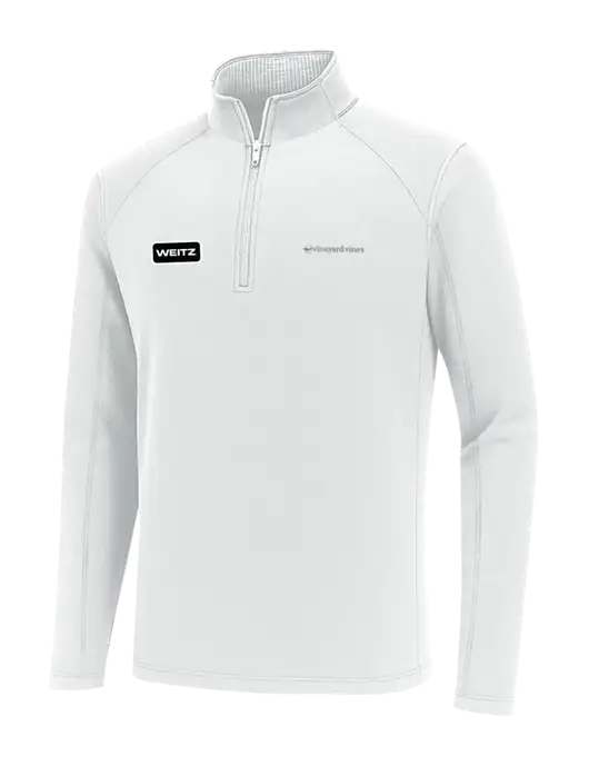 Vineyard Vines White Sankaty Quarter-Zip Pullover
 w/Weitz Logo