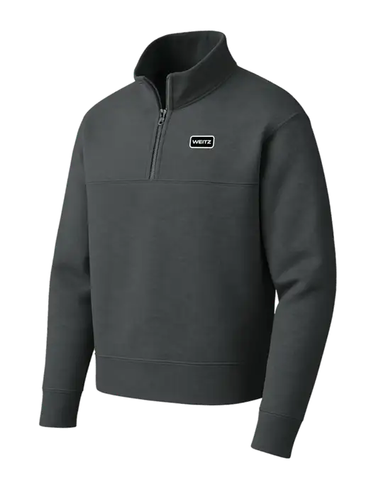 Mercer+Mettle Dark Grey Linear Texture Quarter Zip w/Weitz Logo