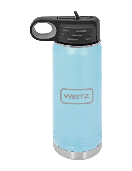 Polar Camel 20 oz Powder Coated Light Blue Vacuum Insulated Water Bottle w/Weitz Logo